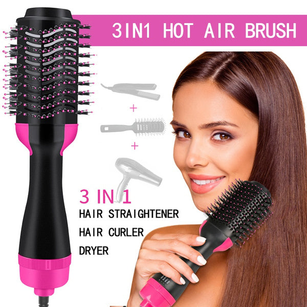 One Step Hot Air Brush | 3-in-1 | Dryer, Straightener &amp; Volumizer for Effortless Styling Smart Hair Brush