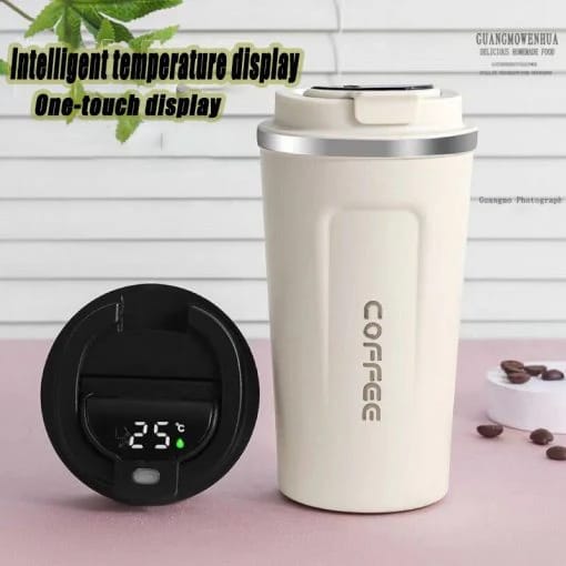 Smart Temperature Coffee Mug - 17oz | Insulated Stainless Steel Mug with Leakproof Lid | Perfect for Everyday Use