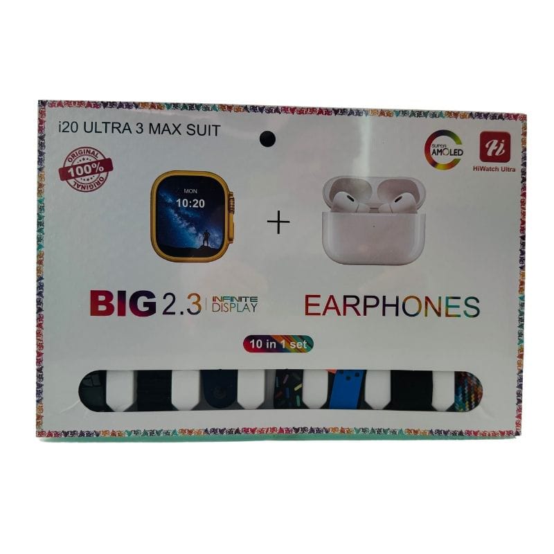 i20 Ultra Max Suit Smartwatch & Earbuds Combo –