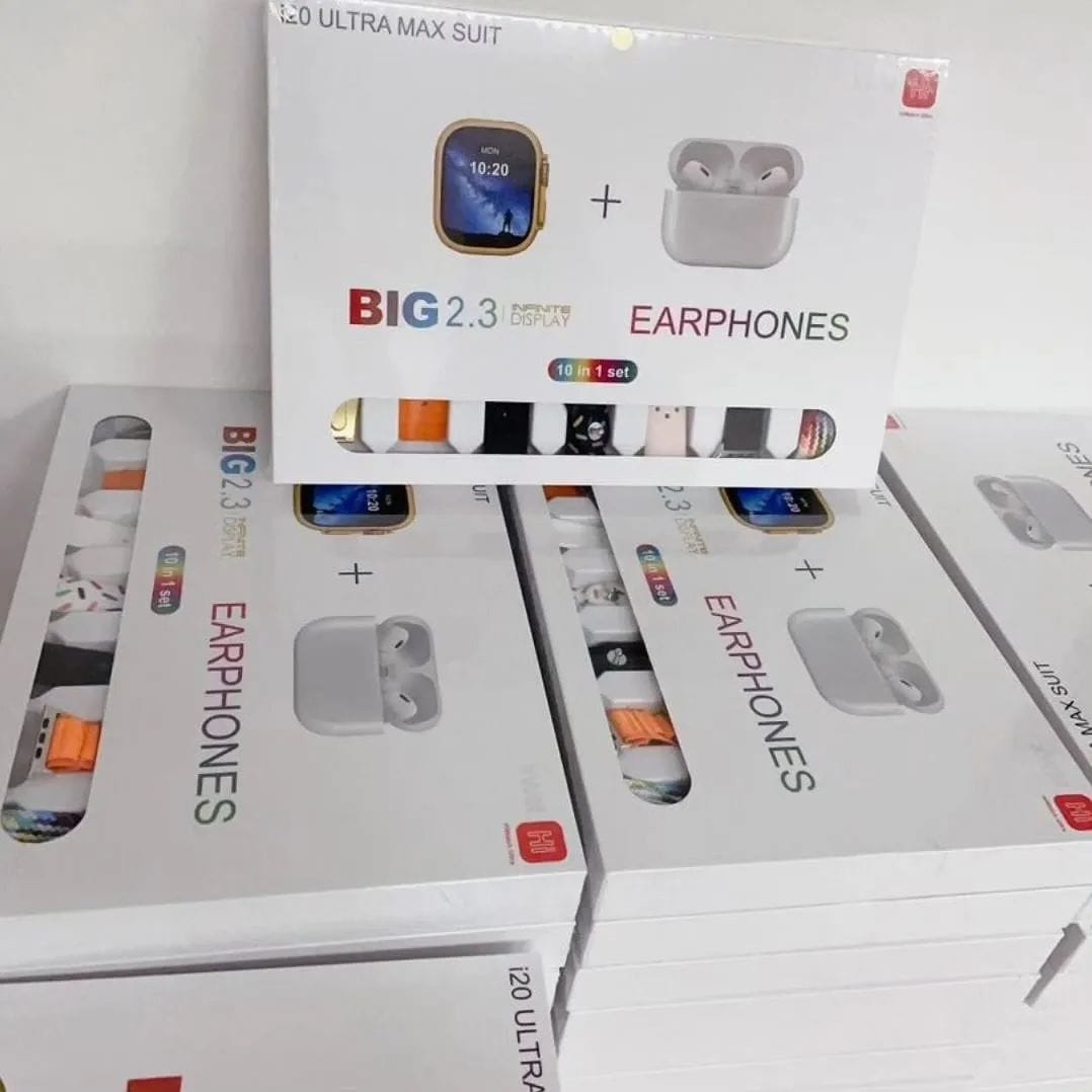 i20 Ultra Max Suit Smartwatch & Earbuds Combo –