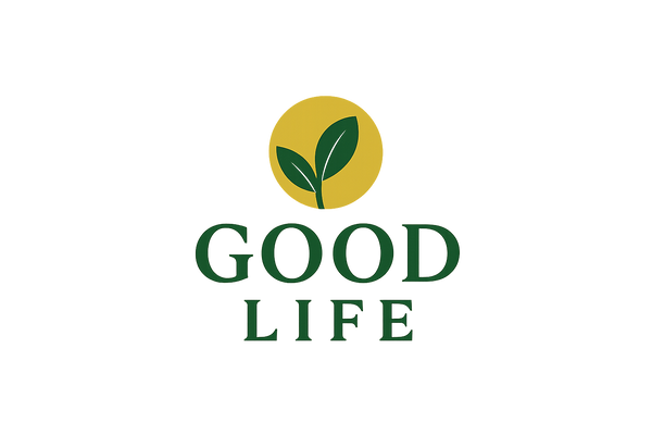 :
"A modern and minimal logo design for a Shopify store named GOOD LIFE. The logo should convey positivity, wellness, and a premium lifestyle. Use clean typography with bold, elegant letters. Incorporate a simple icon symbolizing balance, nature, or growth (such as a leaf, sun, or abstract wave). The color palette should be fresh and uplifting — green, gold, and white. The design should look professional, versatile, and suitable for both digital and print branding."