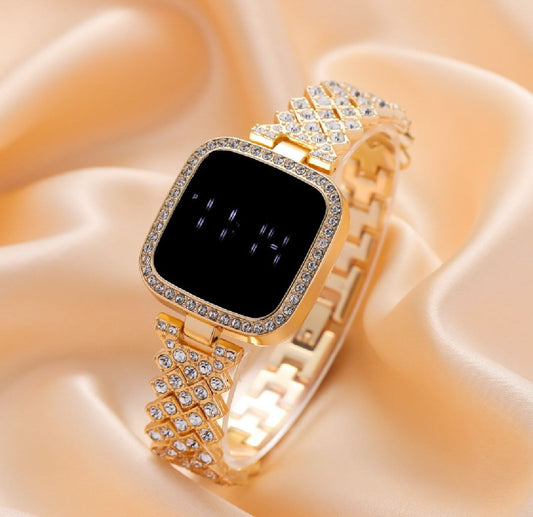 Luxury ladies daimond zircon LED watch